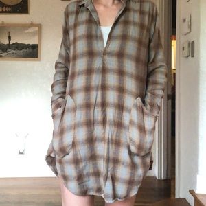 CP shades flannel shirt dress with pockets